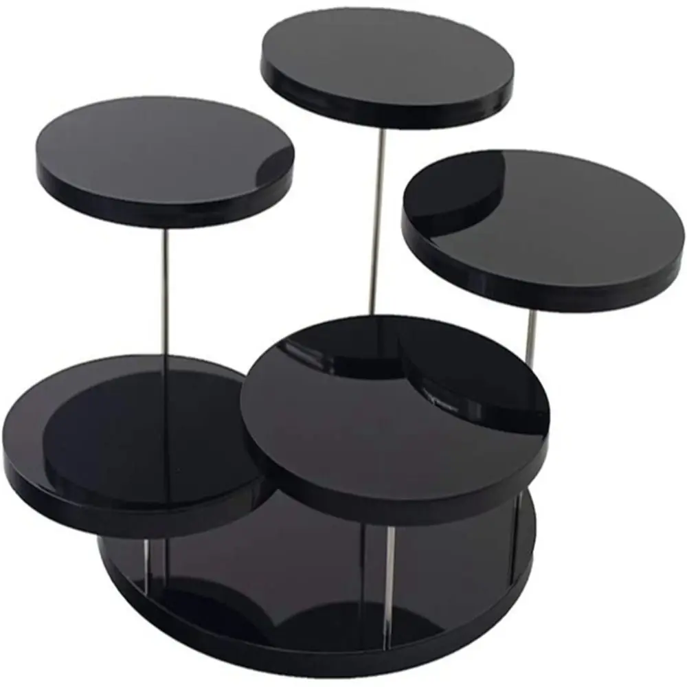 حامل عرض أكريليك شفاف أبيض أسود العديد من الأنماط حامل عرض متعدد الوظائف مادة الأكريليك حامل كب كيك 3 طبقات