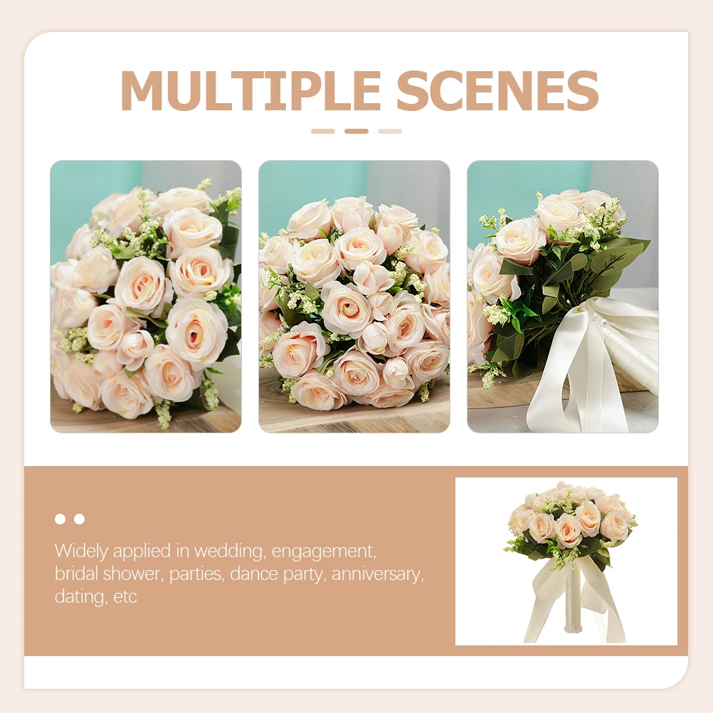 

Silk Bridal Bouquet Elegant Rose Design Wedding H held Bridesmaids Bridal Shower Party Decorations Artificial Flowers
