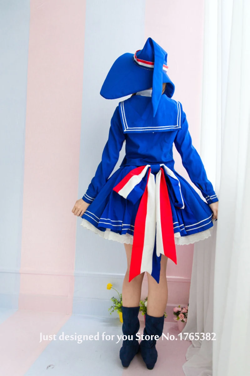 Volwassen Vrouwen Anime Wadanohara Cosplay Kostuum Japan Meisjes Wit Blauw Matroos Uniform Set Top + Rok + Sjaal + Hoofddeksels