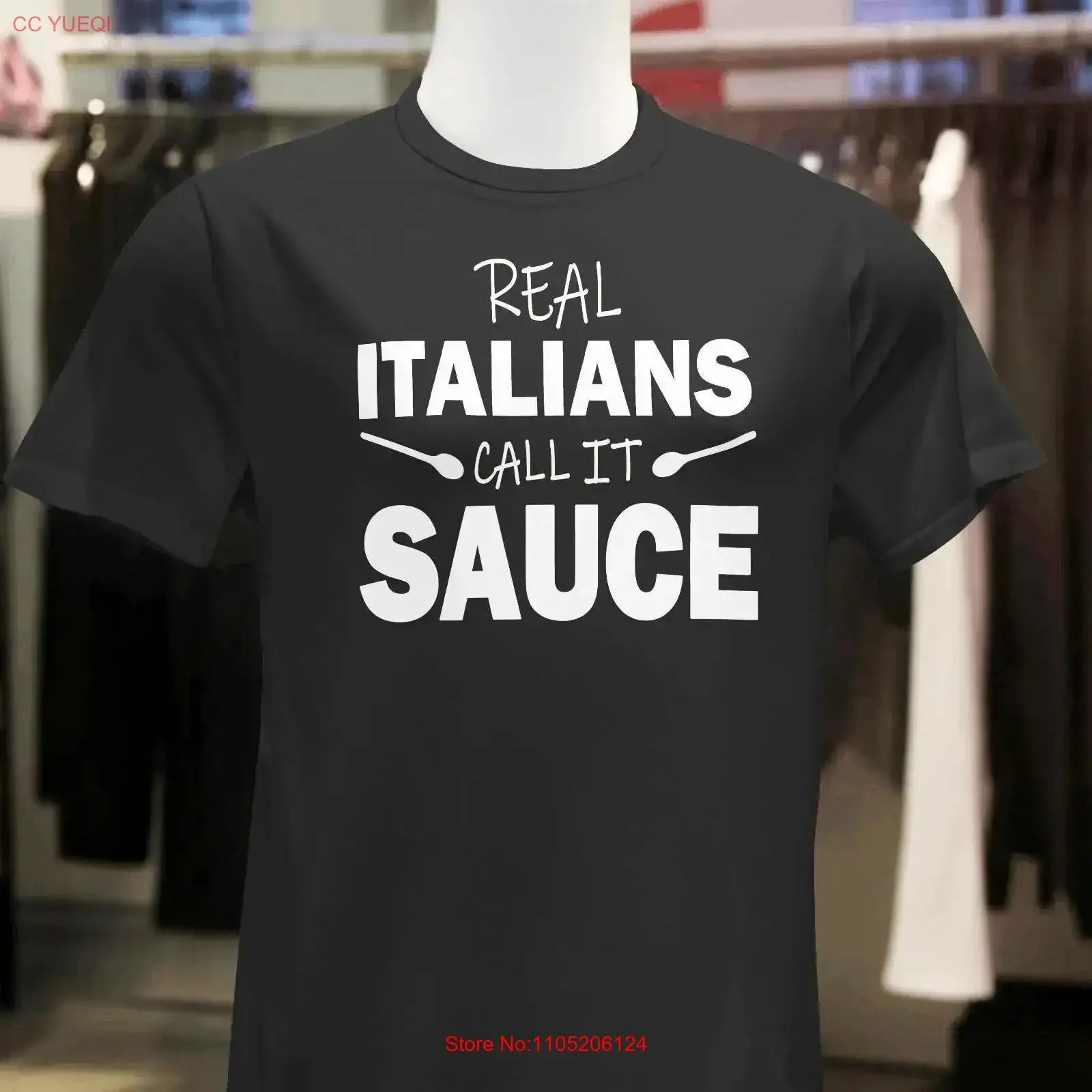 Camiseta más grande de argumento italiano Real Italians Call It, no salsa de tomate salsa o marrón en espaguetis y albóndigas vintage