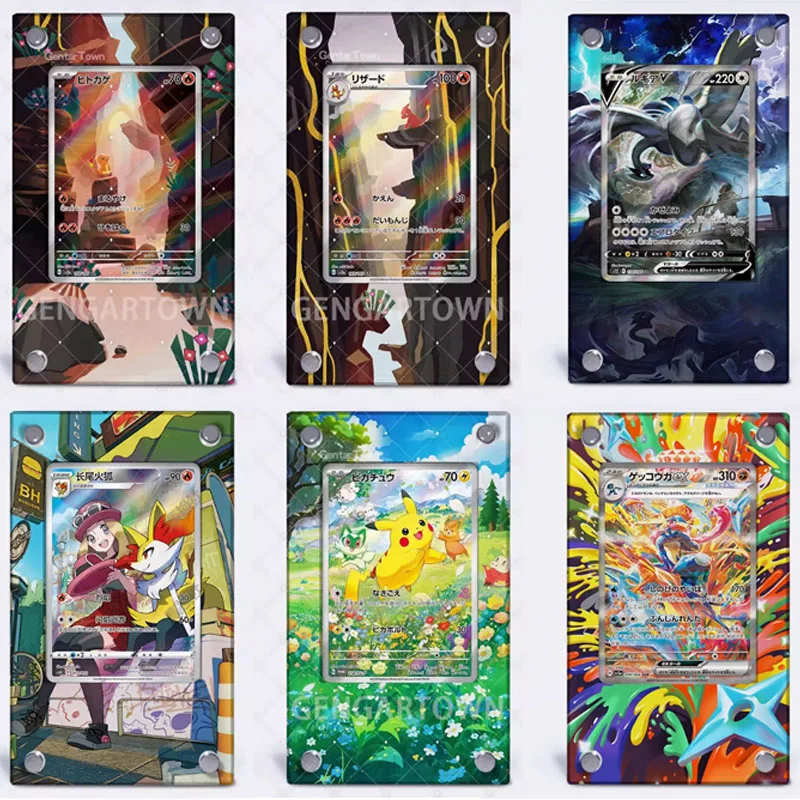 

New Pokemon Charmander Display Frame Pikachu Moltres Mewtwo Collection Card Extension Painting Card Brick Photo Frame No Card