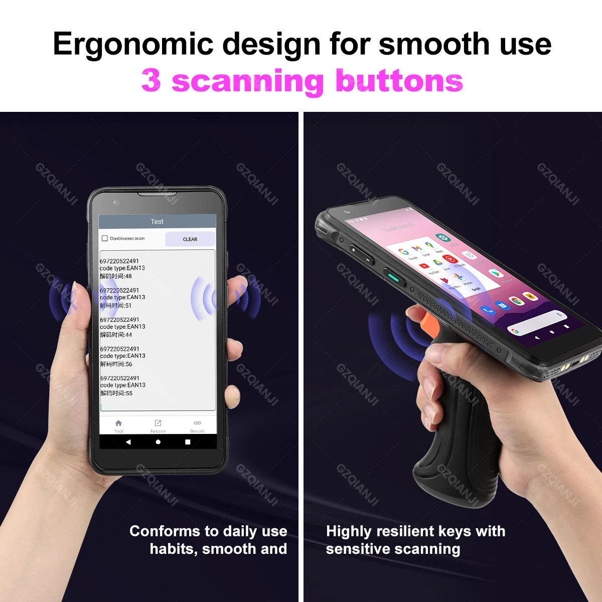 4G Industrial PDA With Handle Android 13 2DCM60 Scanner Date Collector Nfc Reader UHF 1D 2D Barcode Scanning Machine Handheld