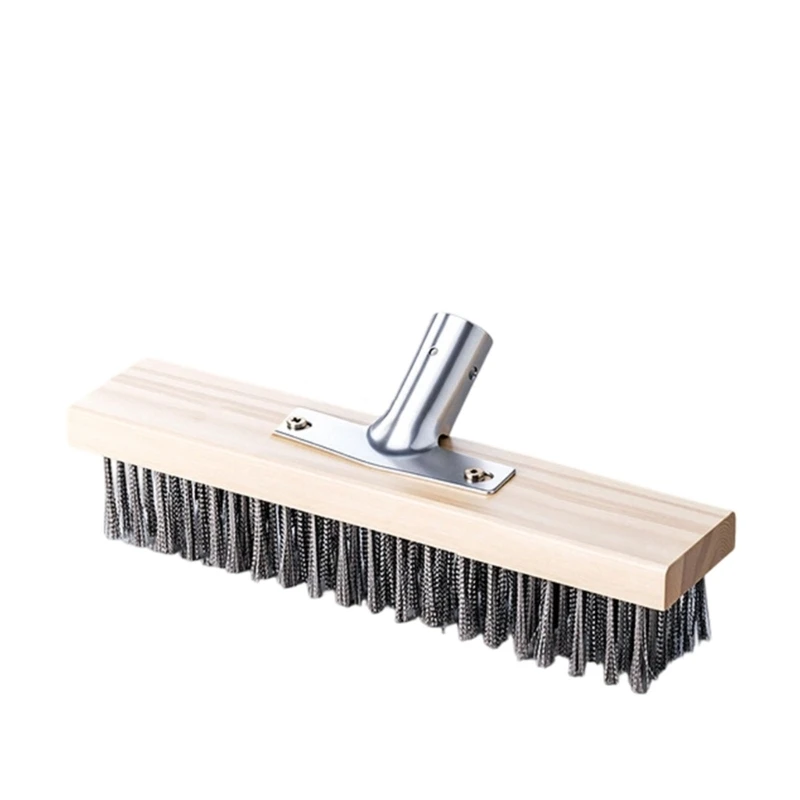 Long Handle Wooden Grip Floor Scrubber For Deep Cleaning Gravels And Pavement