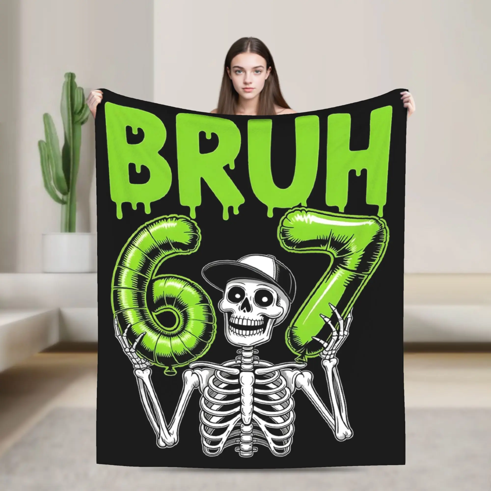 

Плед Six Seven Bruh Skeleton Meme 67 из фланели, всесезонный, дышащий, легкий, тонкий, для дома, офиса, как покрывало
