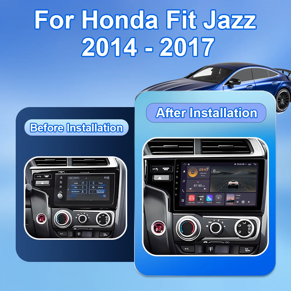 Android 15 Carplay Auto Car Radio Multimedia Player For Honda Fit Jazz 2014 2015 2016 2017 Autoradio GPS Stereo Head Unit 4G BT