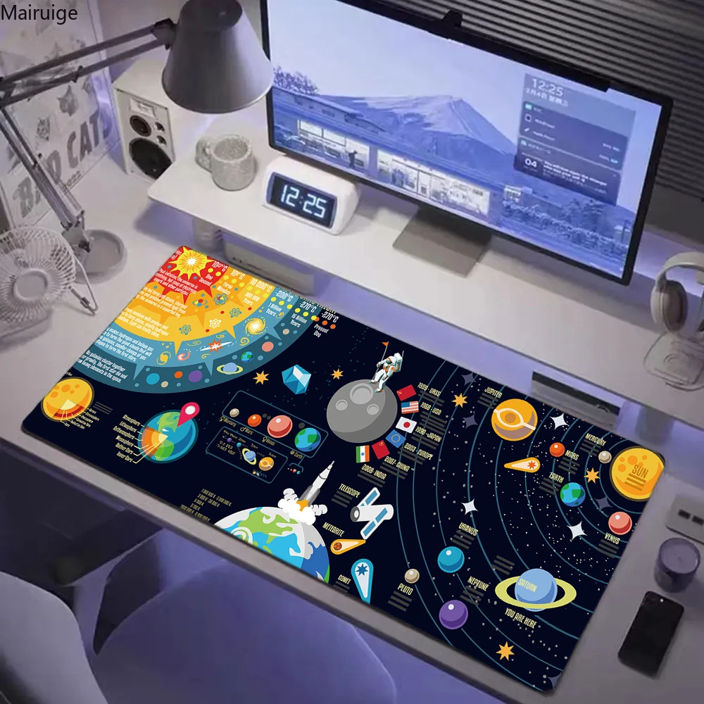 Space Mat Mechanical Keyboard Spacecraft Mouse Pad Anime Accessories Gamer Mousepad XXL rubber Anti-wrinkle anti-slip Desk Mat