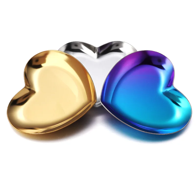 1 Piece Stainless Steel Jewelry Tray Heart Shape Metal Jewelry Making Tools Beads Charms Cosmetic Storage Trays