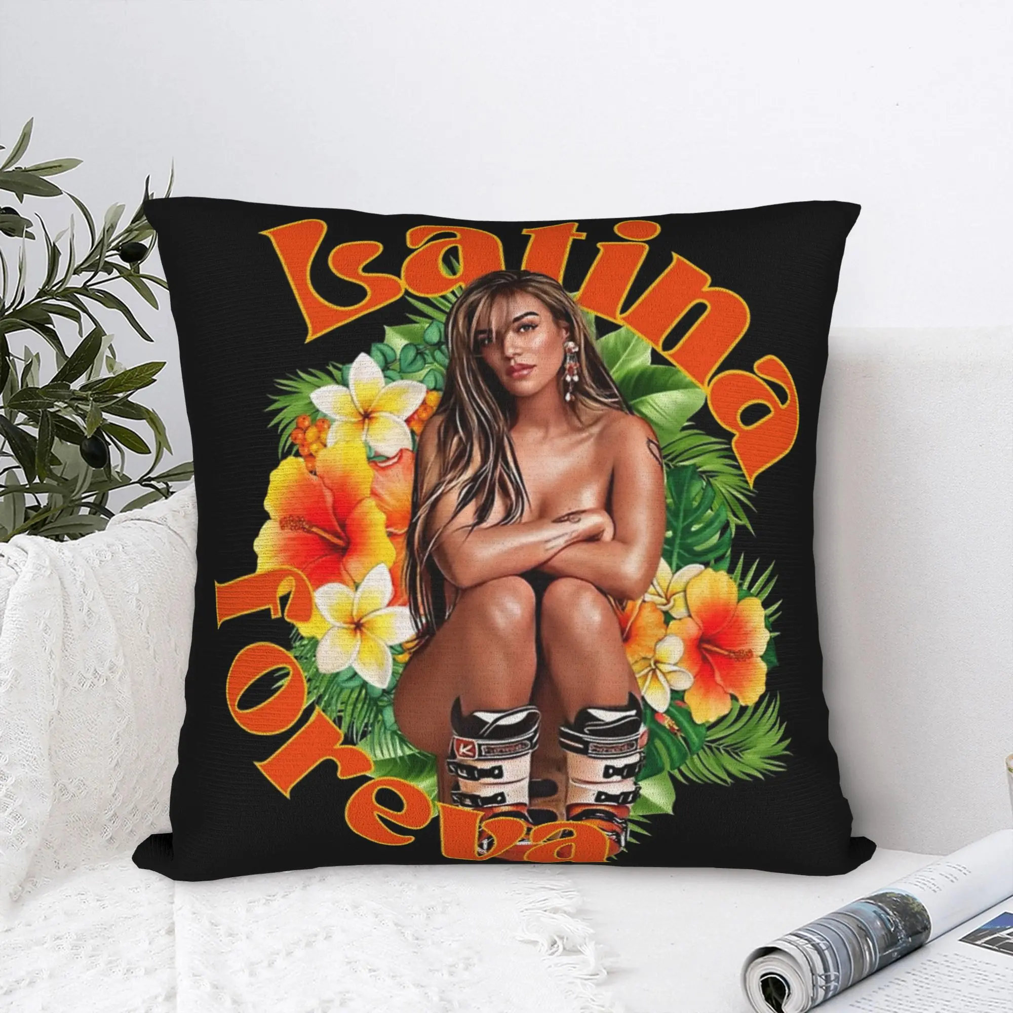 Latina Forever  Bichota Season Pillowcase Soft Polyester Cushion Cover Decorative Karol G Pillow Case Cover Home Square 45*45cm