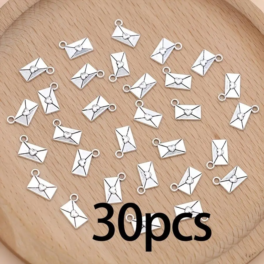 1/5/10/20/50/100pcs Silvery Envelope Charms Pendants for Jewelry Making Handmade Necklace Earrings Additions Funny Positive Mini