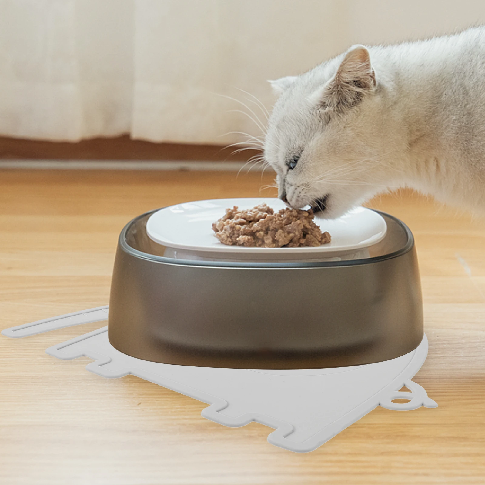 

Silicone Pet Mat Dog Bowl Cat Food Placemat Reusable Insulated Anti Skid Non Spill Floor Pad for Puppy Feeding