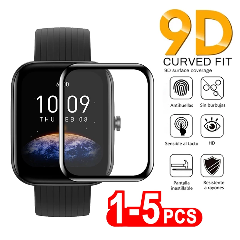 9D Tempered Soft Glass Watch Film For Amazfit GTS 2 3 4 Mini Screen Protector For Amazfit GTR 4 3 Pro BiP 3 Pro Bip S Lite POP