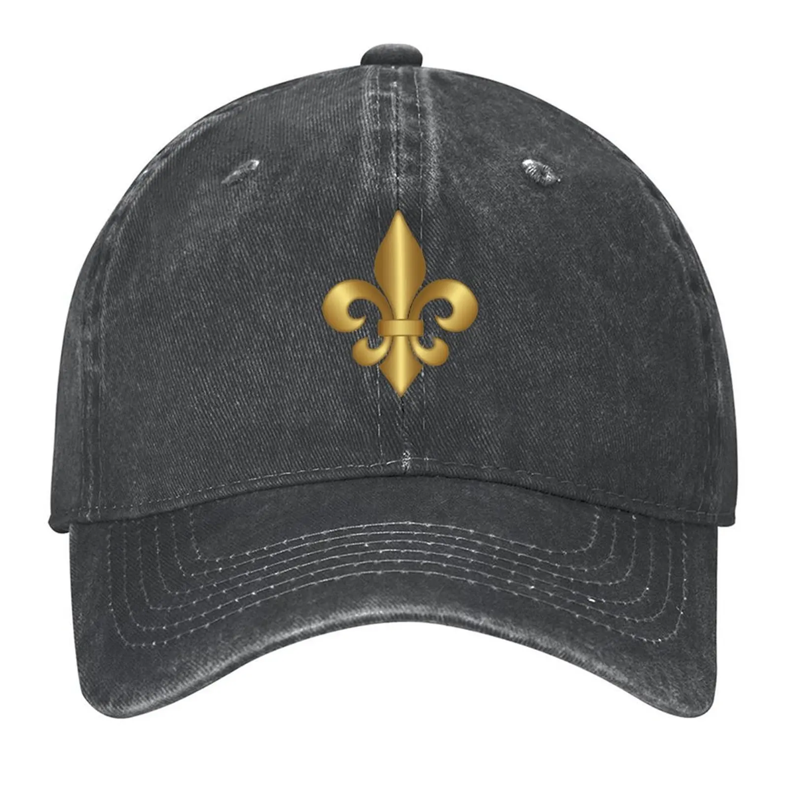 

Gold Fleur-de-Lis Pattern Baseball Cap Luxury Man Hat Sun Hat For Children |-F-| Unique hats Male Women's