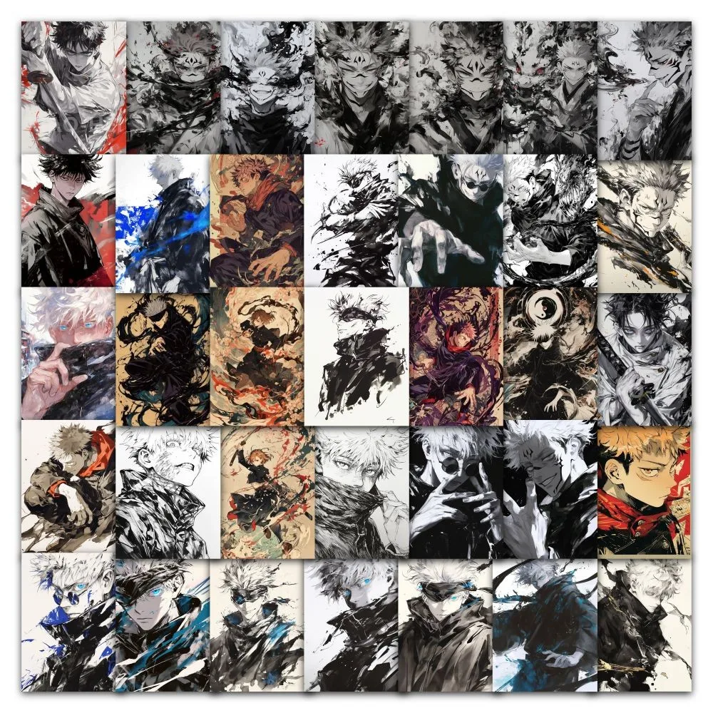 63 Jujutsu Kaisen Ink Wash Style Stickers (Anime) - Artistic Character Decals for Fans & Decor（ Anime Worlds Store）