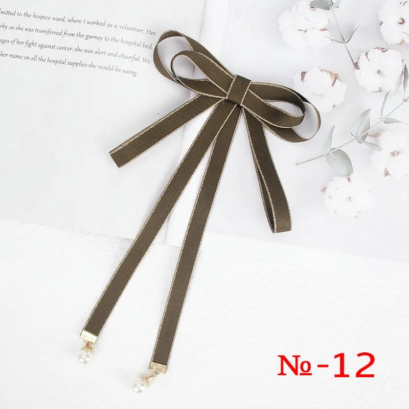 Perle Band Brosche Pin Frauen Fliege Vintage Schule Mädchen Weiß Kragen Schmuck Bowknot Shirts Krawatte Candy Farbe Rot Schmetterling – Detail 12