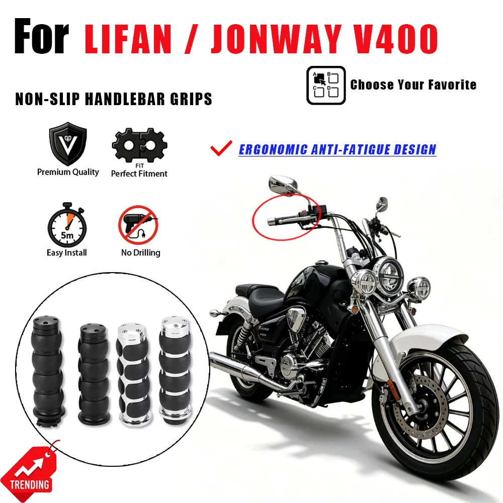 

For Lifan Jonway V400 Motorcycle Throttle Handlebar Grips Cover Non-slip Rubber Hand Grip Accesorios Moto Punos Moto Parts