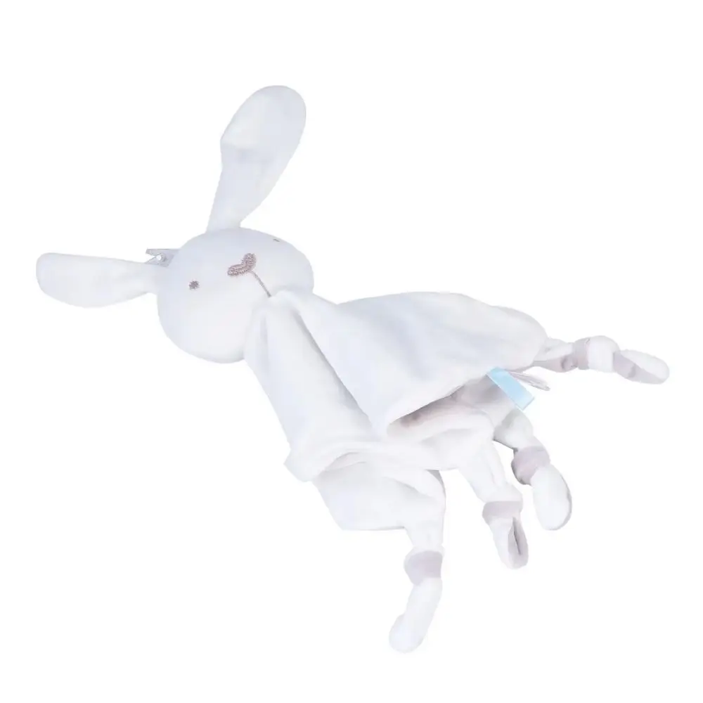 Soft Stuffed Animal Bunny Comforting Blankie Soothing Design Infant Snuggler Baby Animal Cotton Material Rattle