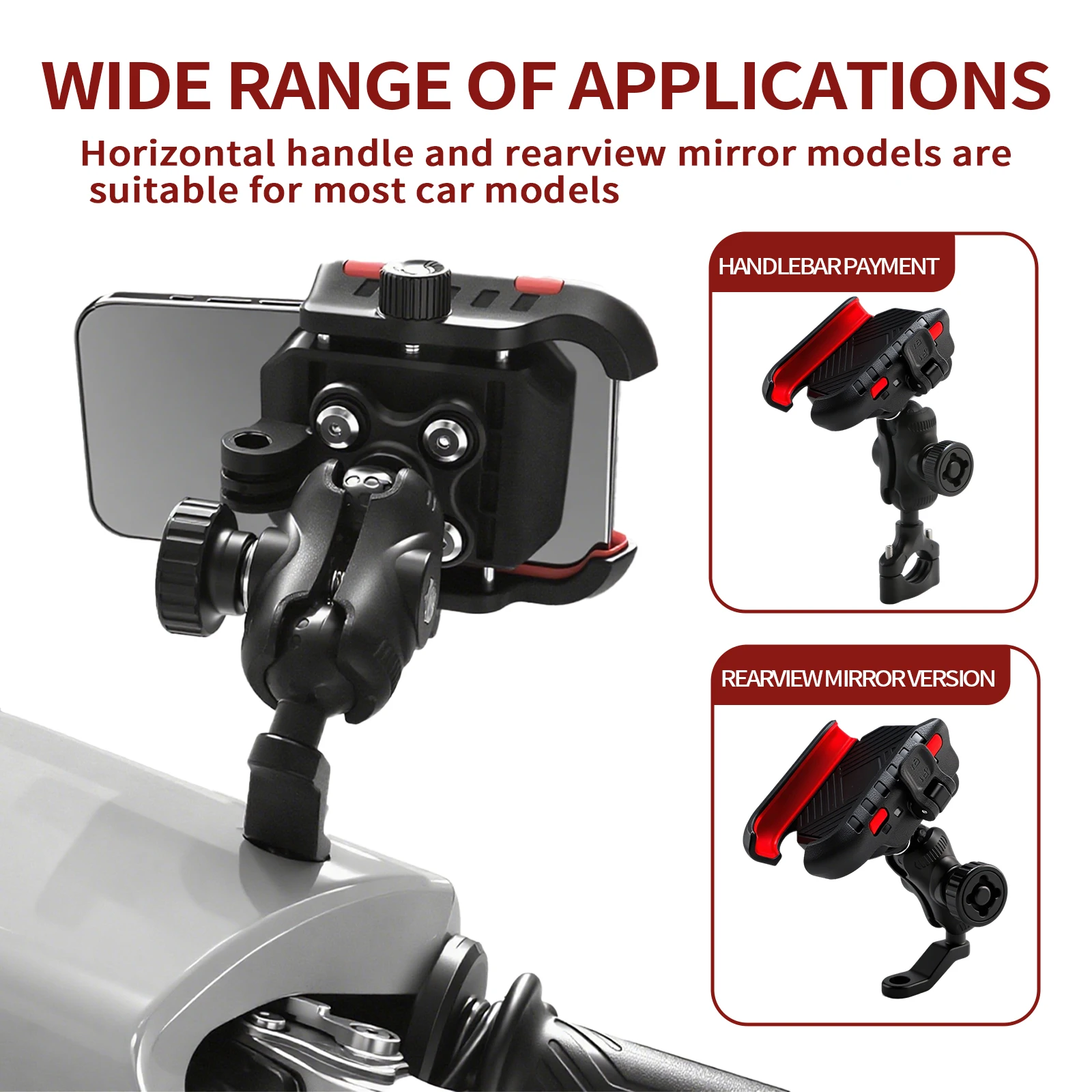 Support pour téléphone vélo 360 °   Ver universel moto véhicule tout-terrain vélo 4.7-7 pouces support de téléphone portable support antichoc GPS