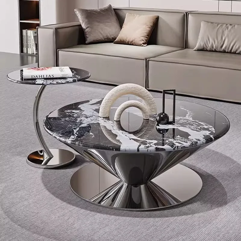 Living room simple modern small apartment size round combination designer flying saucer coffee table