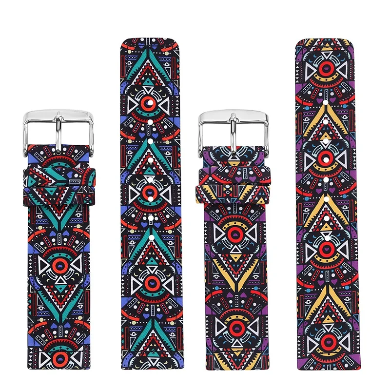 For Panerai PAM111 PAM441 Specialty Nylon Genuine Leather Bottom Material Sports Strap Retro Ethnic Style Watchband 22mm 24mm