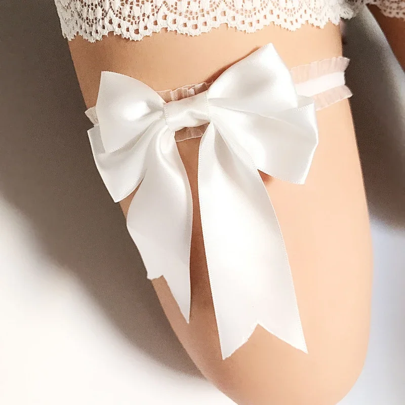 2024 Sexy Lace Bow Garter Bride Solid Color Fashion Comfortable Wild Thigh Ring Wedding Accessories