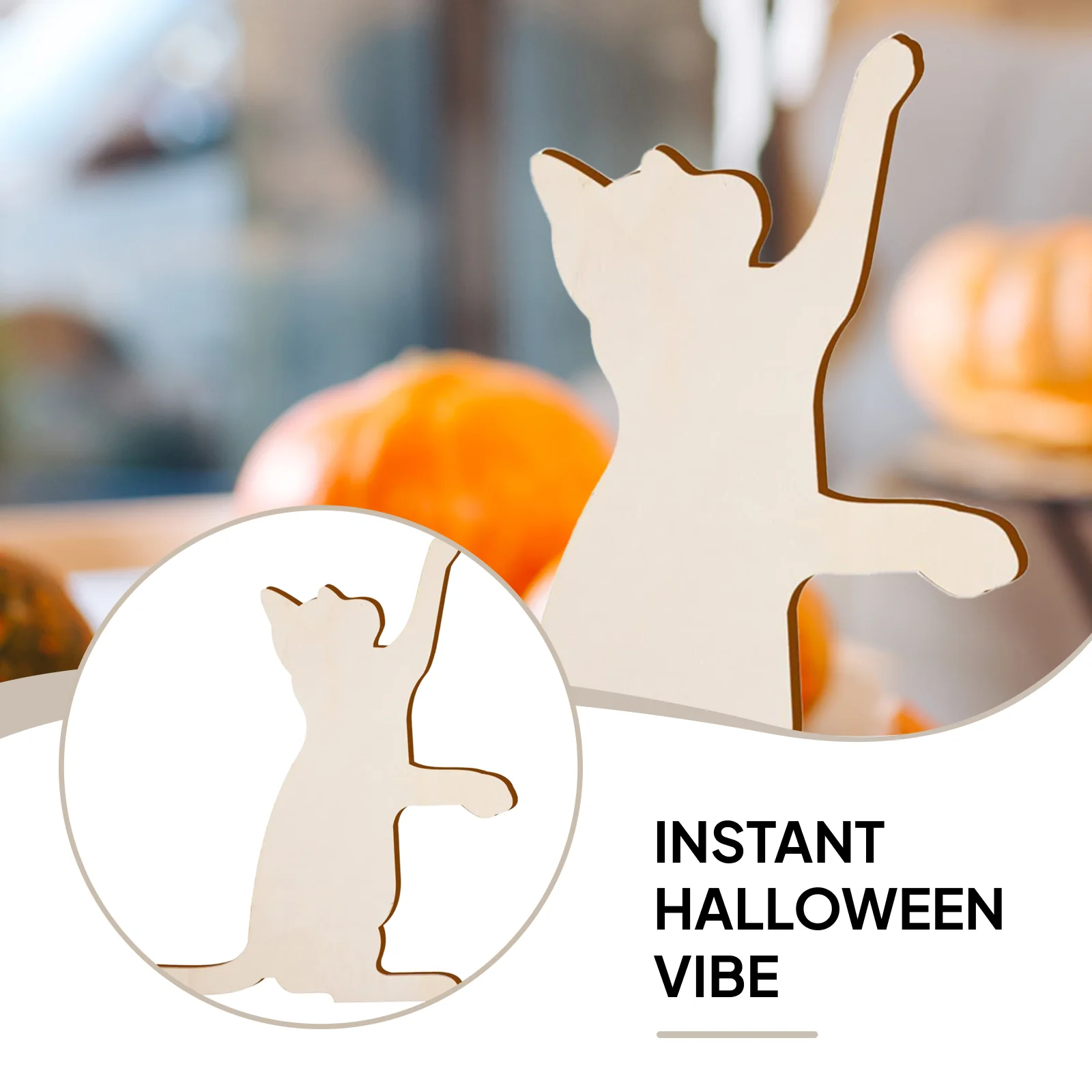 4 قطعة القواطع القط قطع خشبية اللوحات شكل القط اليدوية خفيفة الوزن الحلي شرائح خشبية فارغة DIY بها بنفسك الحرف الديكور #4