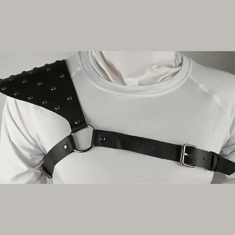 Cavaleiro medieval rebite capa de couro do plutônio dos homens ombro único armadura cinta ombro viking guerreiro larp cosplay adereços