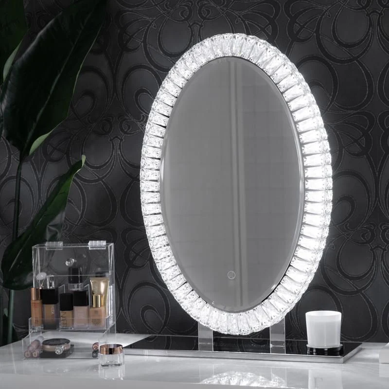 Bright Beauty Vanity Diamond Makeup Mirror Led Bathroom Mirror Crystal Diamond Vanity Mirror With Lights