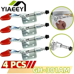 1/2/3/4Pcs GH-301AM Toggle Clamp 45Kg Quick Release Tool Vertical/Horizontal Type Clamps Heavy Duty Woodworking Hand Tool