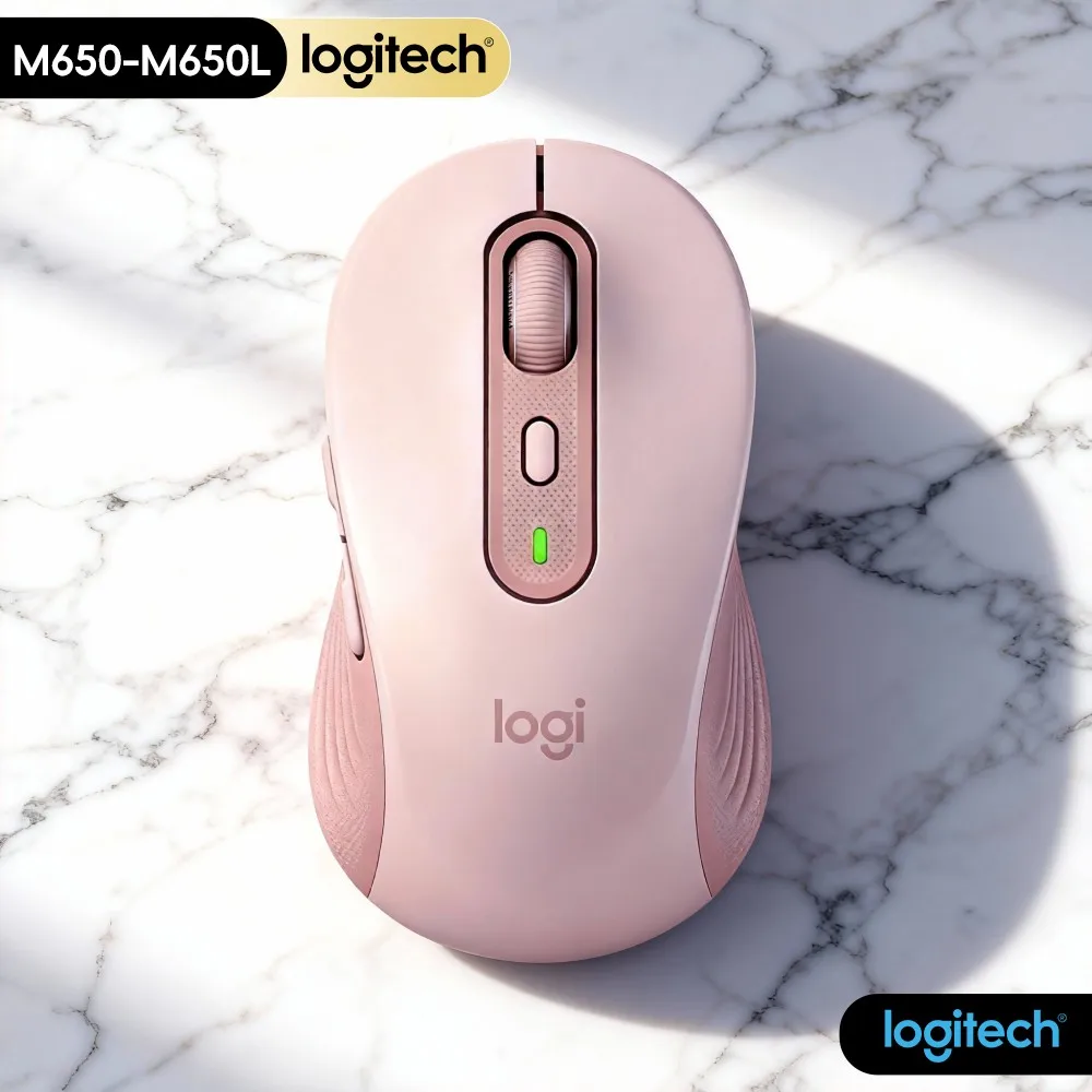 Logitech M650 Wireless Mouse - Ergonomic Contour, 5 Programmable Buttons, 20-Month Bluetooth Battery, Multi-Platform Support