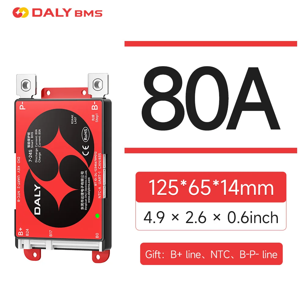 Daly Smart BMS 4S 8S 24V Lifepo4 100A BMS Build-in BT Bateria De Lifepo4 BMS 4S 12V with Bluetooth APP image 3