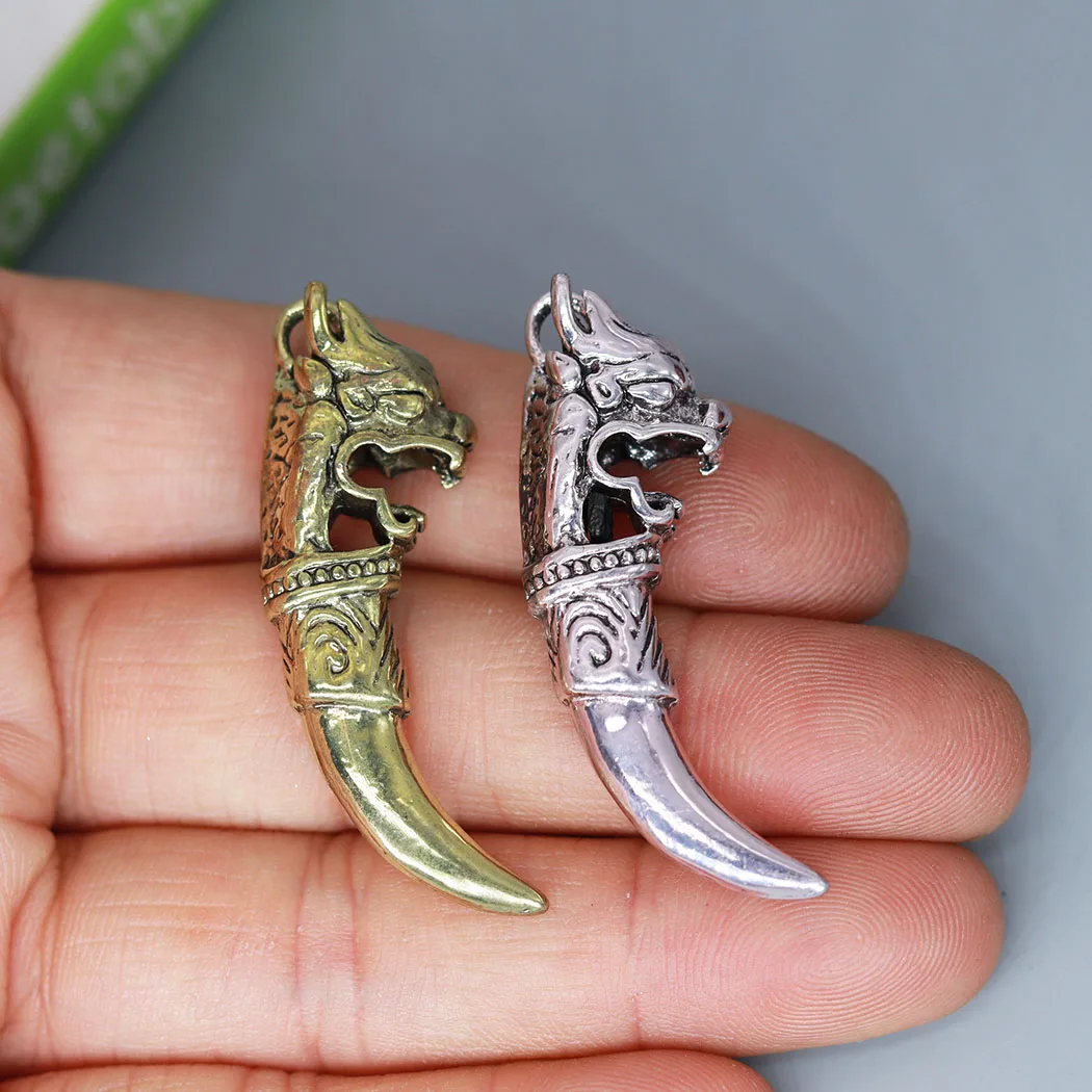 

3Pcs/lot Wolf Tooth Spike Men Charm Pendant For DIY Necklace Earrings Handmade Jewelry Making