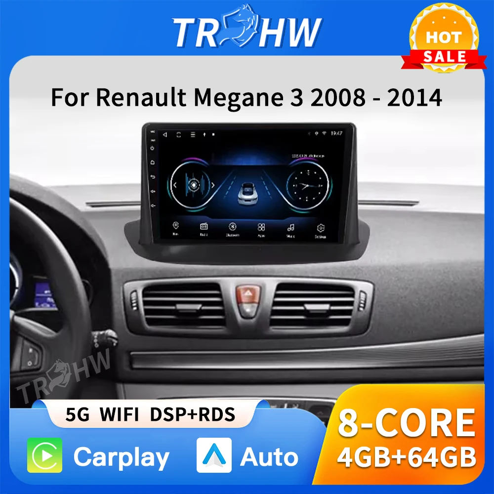 

Car Radio For Renault Megane 3 Fluence Samsung SM3 2008 - 2014 Wireless Carplay Android Auto Car Multimedia Stereo 2 Din