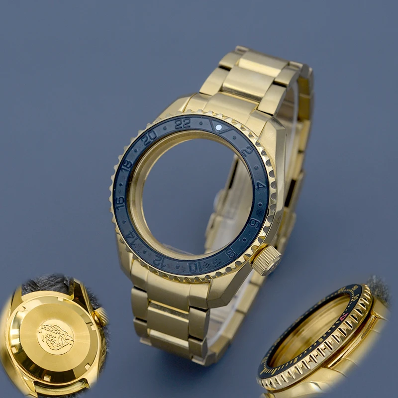 NONE Gold Armband Uhrenteile Solides Gehäuse 316L Edelstahl Uhrenarmband Passend für SPB185/187 Taucheruhrengehäuse für NH35 NH36 Moveme 10