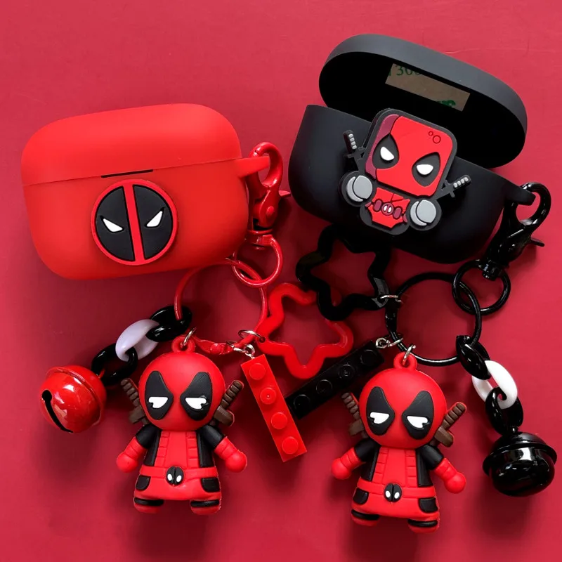 Cartoon Marvel Deadpool Earphone Case For Sony LinkBuds S/WF-LS900N Silicone Wireless Earbuds Protective Cover With Keychain