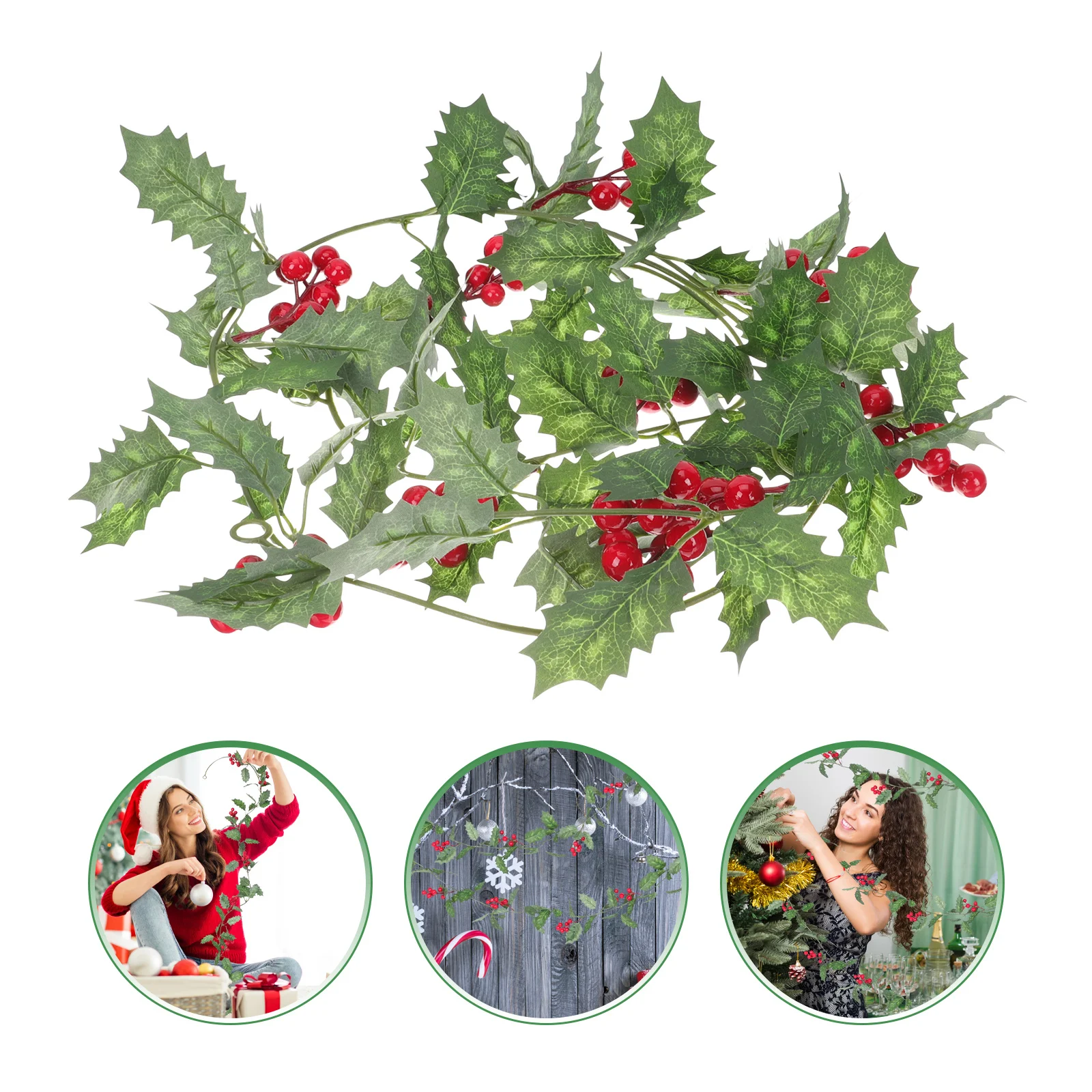 

Christmas Decoration Vine Red Green Artificial Rattan For Indoor Outdoor Holiday Party Garden Festive Hanging Decorative