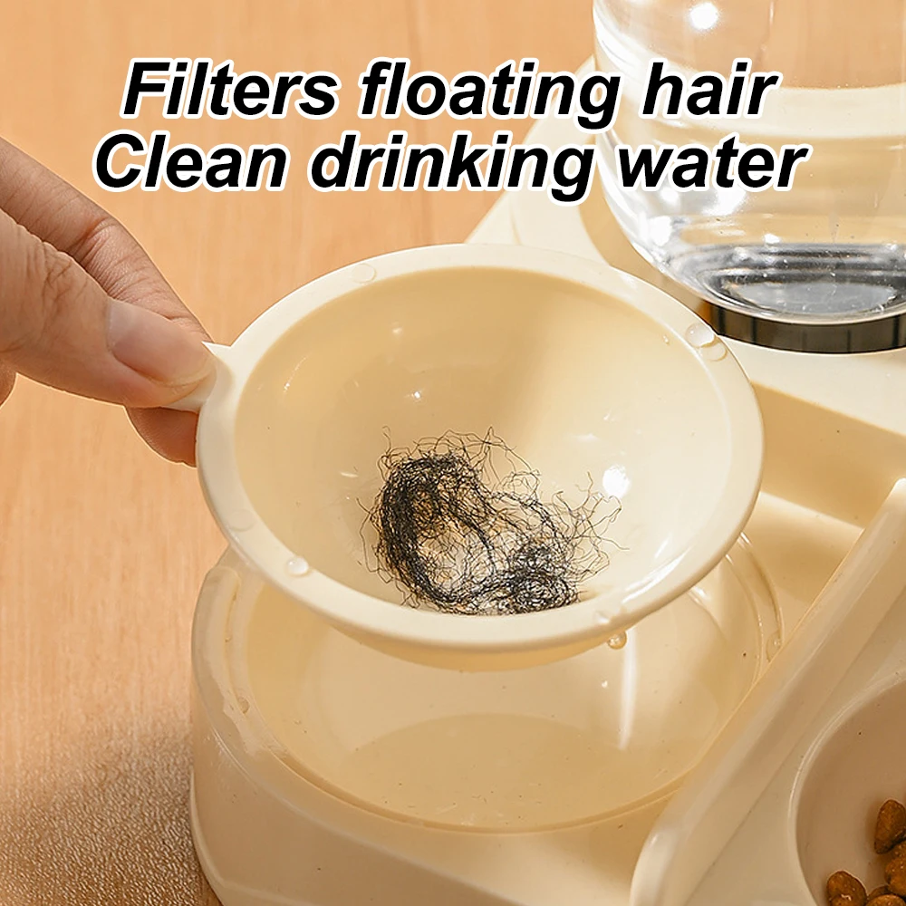 1 PC 2-in-1 Automatic Feeder with Controllable Food Amount for Small Animal Pets Rabbits Cats Dogs Feeder Bowl with Drink Bottle view 6