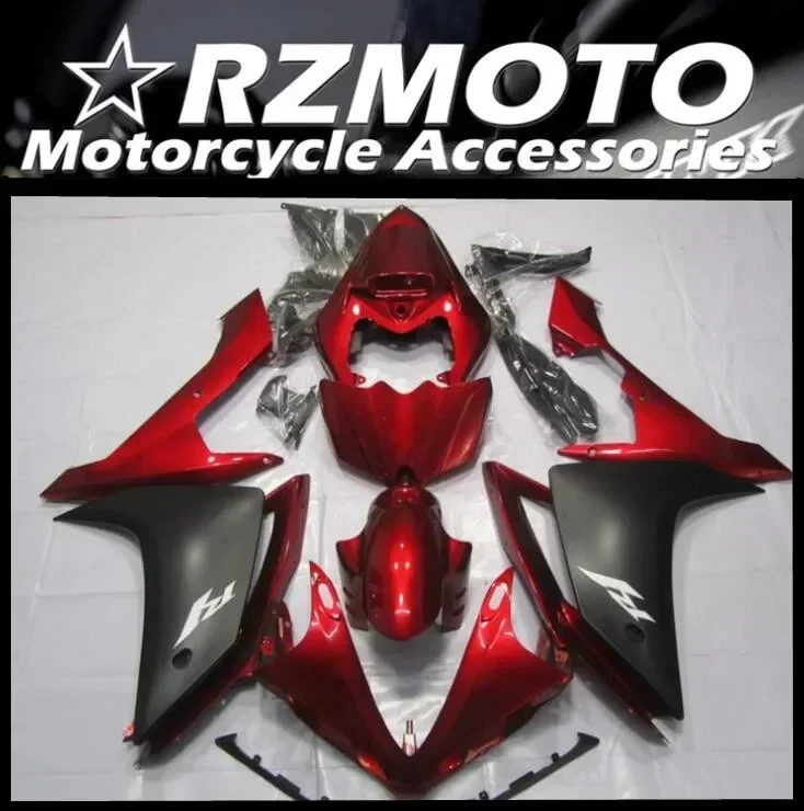 

4Gifts New ABS Motorcycle Whole Fairings Kit Fit for YAMAHA YZF - R1 2007 2008 07 08 Bodywork Set Custom Black Red