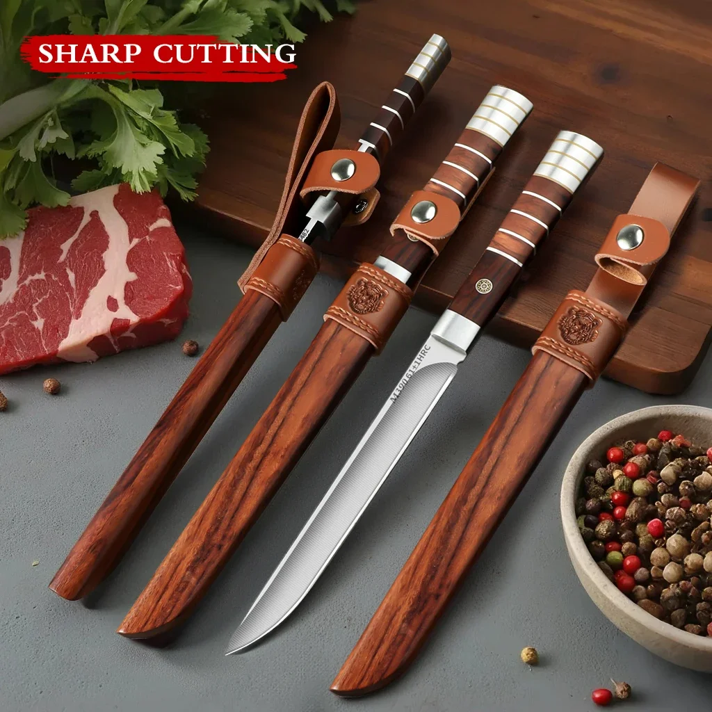 1/2/3 Straight Blade Kitchen Knife Set, Kitchen Fruit Knife, Portable Cutting Knife, Bone-Removing High-Strength Japanese Knife