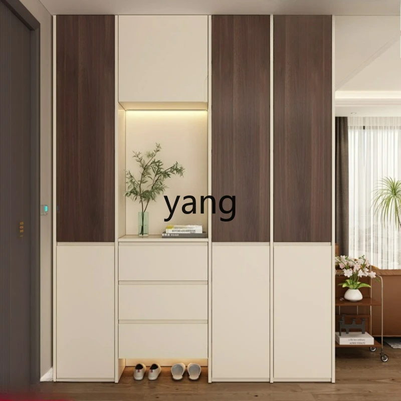 

LTT solid wood antique shoe cabinet entrance cabinet integrated retro living room storage partition cabinet against the wall