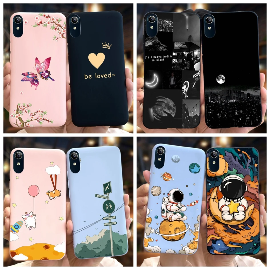 For Vivo Y1s Case 1929 Cute Astronaut Love Heart Soft Silicone Phone Case For Vivo Y90 1908 1823 Cover Y91C Y 91C Y 90 Coque New