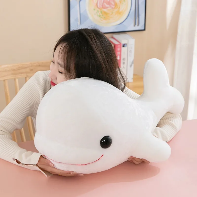 New Kawaii Stuffed Plush Beluga Toy Soft Foam Particles Cute Beluga Doll Creative Children\'s Gifts Girls Holiday Valentine Gifts