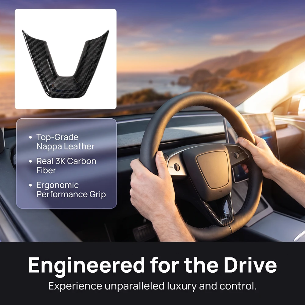 Car Steering Wheel Sticker For Tesla Model 3 Highland Model Y Juniper Model YL Auto Steering Wheel Patch Accessories