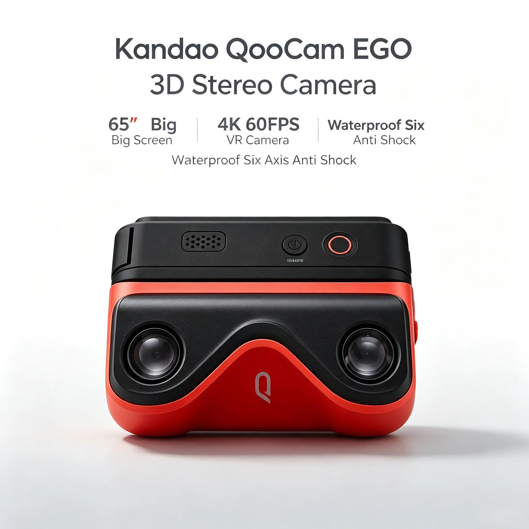Kandao QooCam EGO 3D Stereo VR Camera 4K 60FPS 65 Inch Large Screen Waterproof 6-Axis Anti-Shake Digital Sports Camera