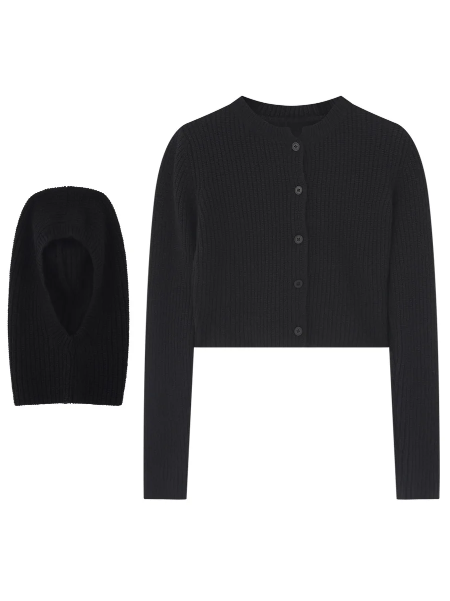 

Вязаный свитер-пальто IAMCPLUS: очень теплый, для осеннего сезона, с длинными рукавами, круглым вырезом, для повседневной носки, модный.