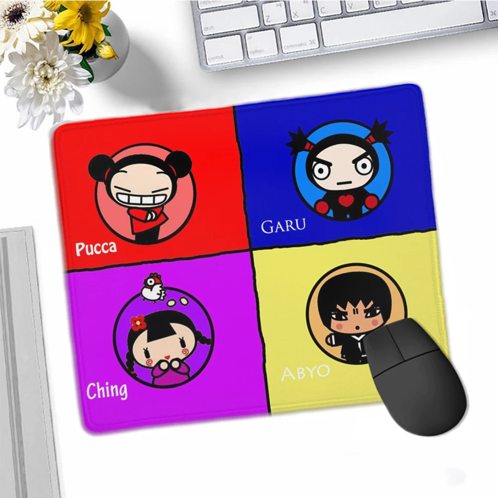 25x29cm Mouse Mat Small and Cute Pucca Non-slip Simple and Convenient Office Desk Protector Pu Leather Mouse Pad Pc Accessories