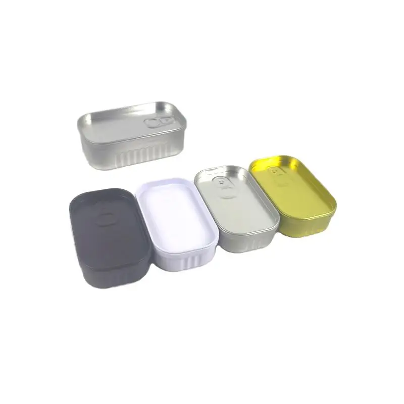 * Tinplate Mini Metal Box Creative Sardine Can Shaped Storage Box Portable Metal Material Jewelry Pill Cases Portable Tin Boxes