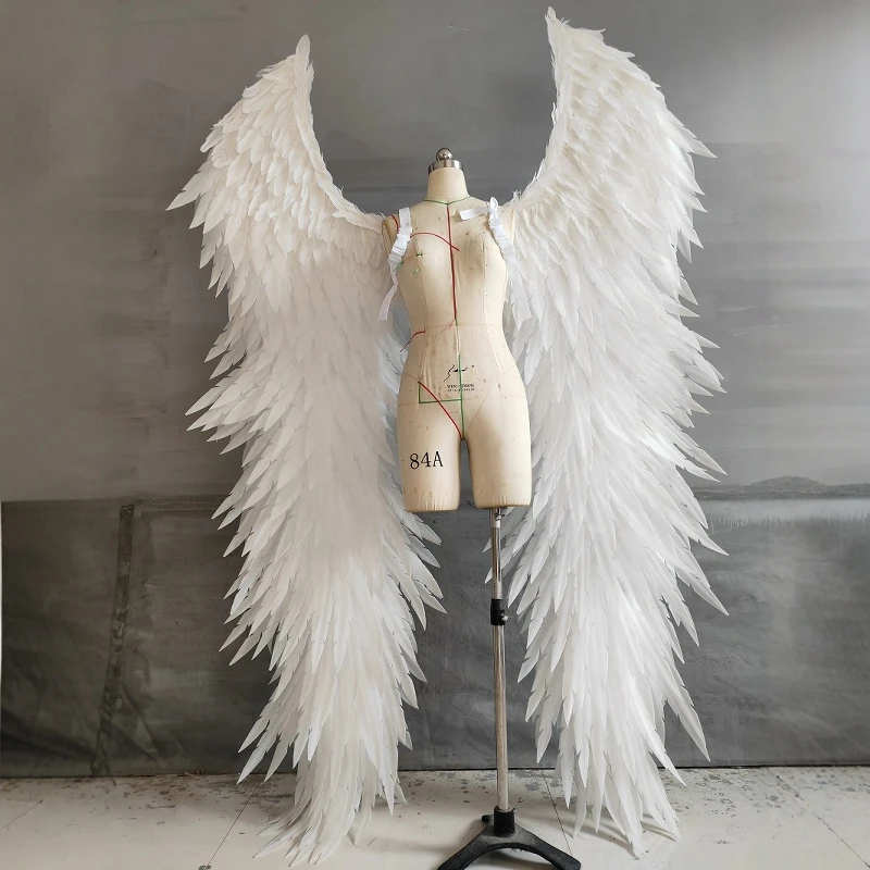 White Archangel Wings Cosplay Simulation Feather Wings Decoration Studio Photo Props Photos Wings Character Props Performance