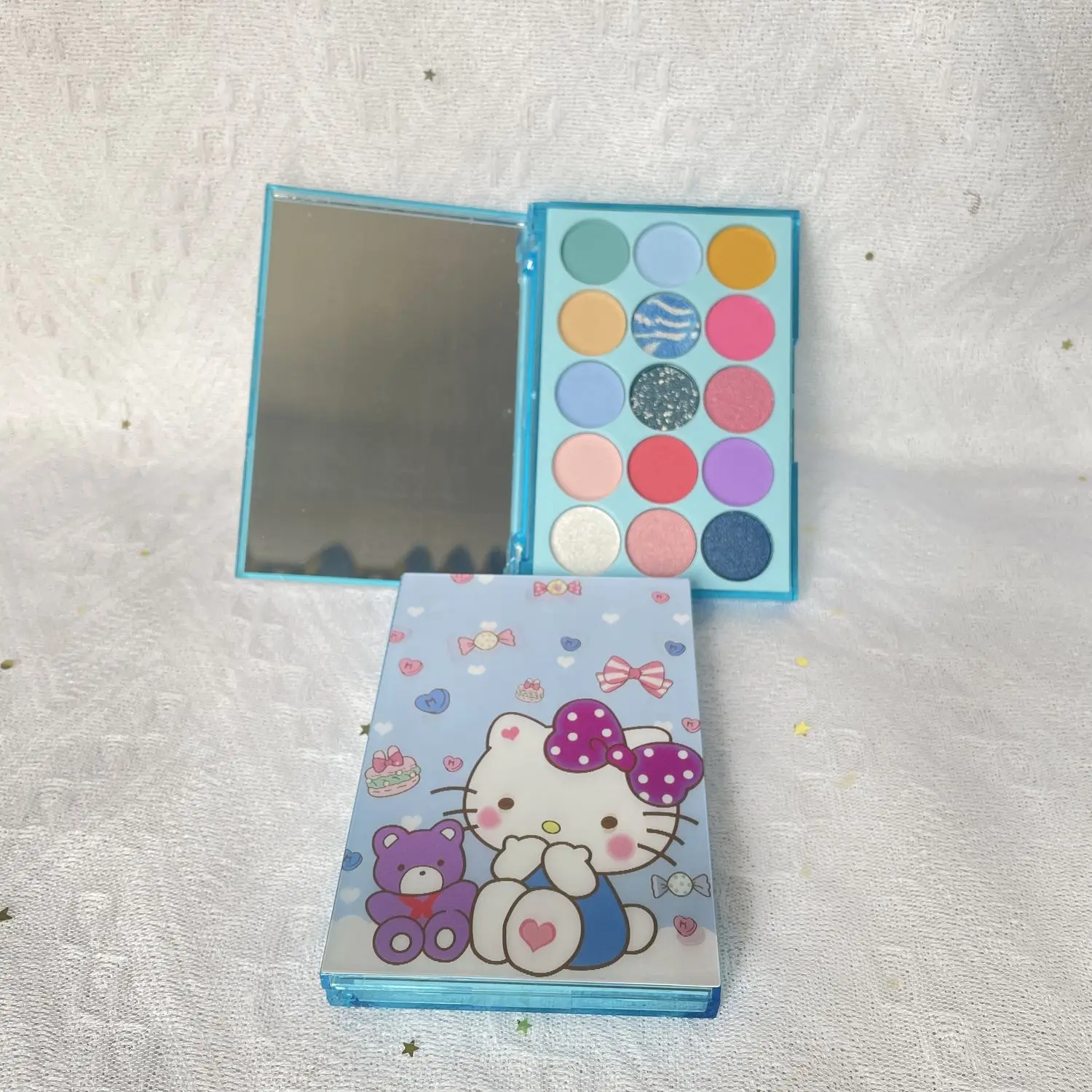 New Hello Kitty 15 Colors Cartoon Kawaii Eye Shadow Palette 3D Matte Cosmetic Girl Student Exquisite Life Supplies Birthday Gift