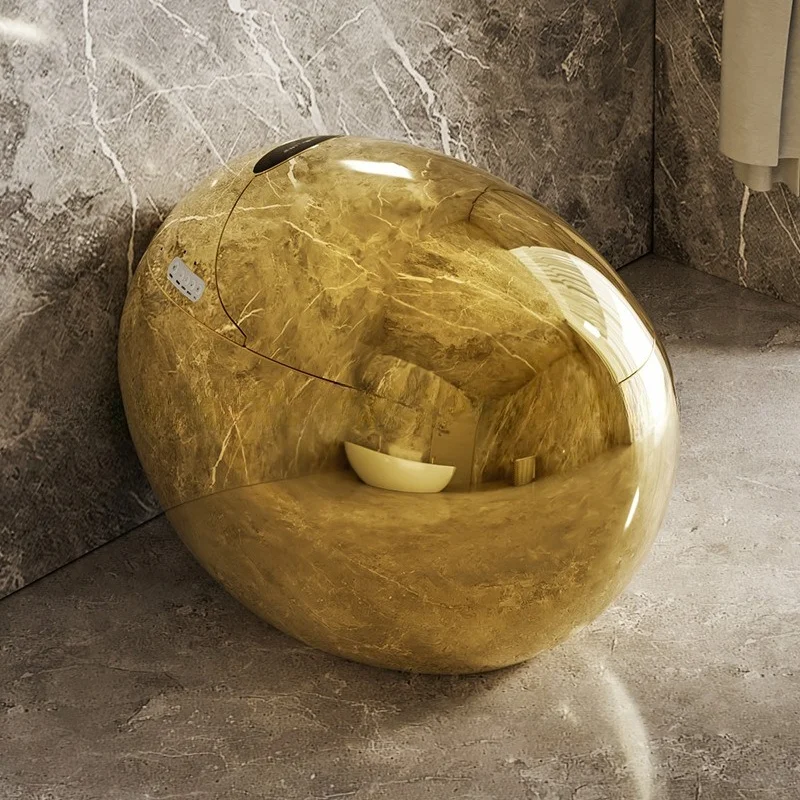 

Fully Automatic Integrated Smart Toilet, Local Tyrant Golden Toilet, Villa Hotel Clubhouse Personalized Egg-shaped Smart Toilet