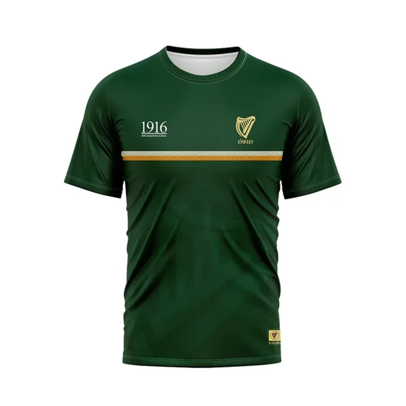 GAA New 1916 Jersey Commemorative Board Rugby SleeveBreathable and quick drying T-shirt Men's European  Sportswear Men's T-shirt